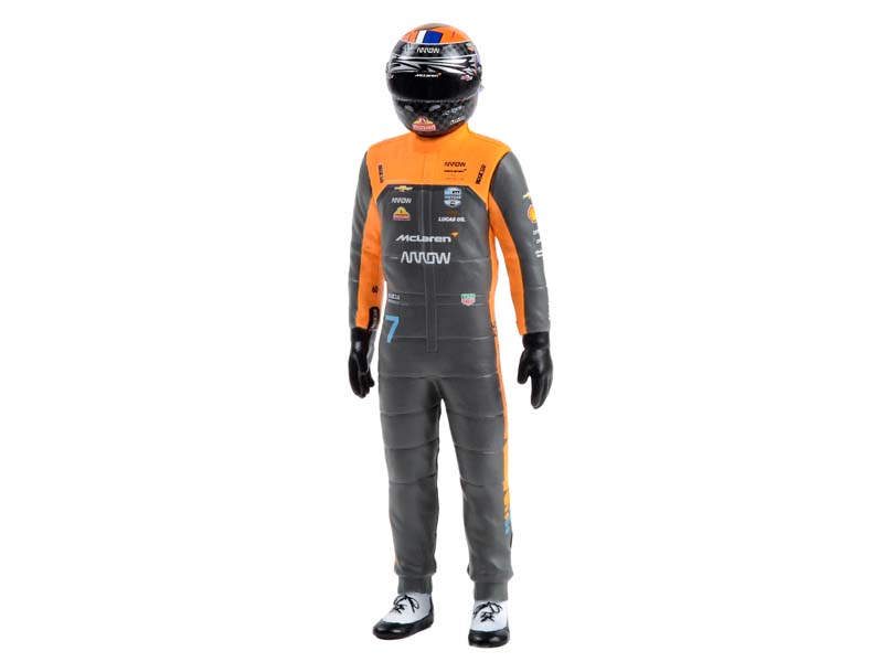 #7 Alexander Rossi / Arrow McLaren McLaren Driver Figure (NTT IndyCar Series) 1:18 Scale Model - Greenlight 11307
