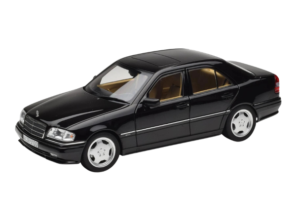 MINICHAMPSブルーブラックセダン 1/43メルセデスベンツC36 AMG 1993 Mercedes-Benz C36 AMG Obsidian Black Metallic Diecast 1:18