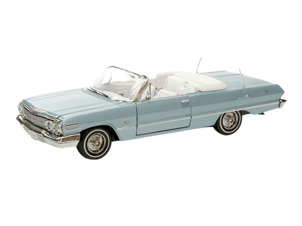 1963 Chevrolet Impala SS Convertible Blue Diecast 1:24 Scale Model