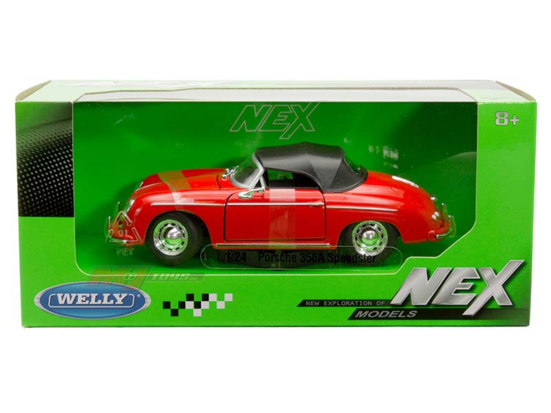 Porsche 356A Speedster – Red (NEX) Diecast 1:24 Scale Model - Welly 24106RD