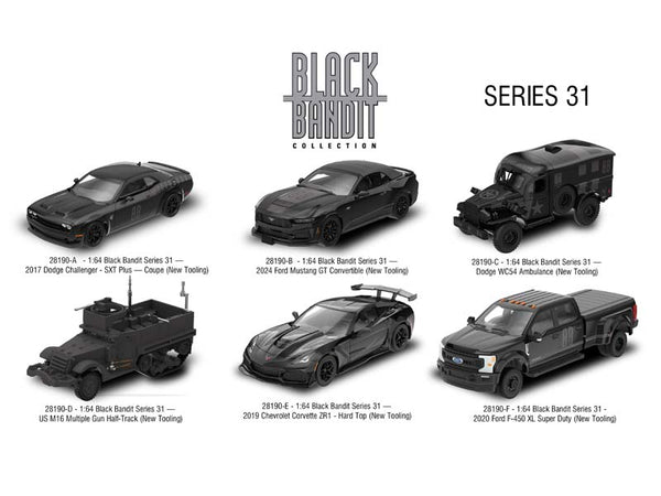 PRE-ORDER (Black Bandit Series 31) SET OF 6 Diecast 1:64 Scale