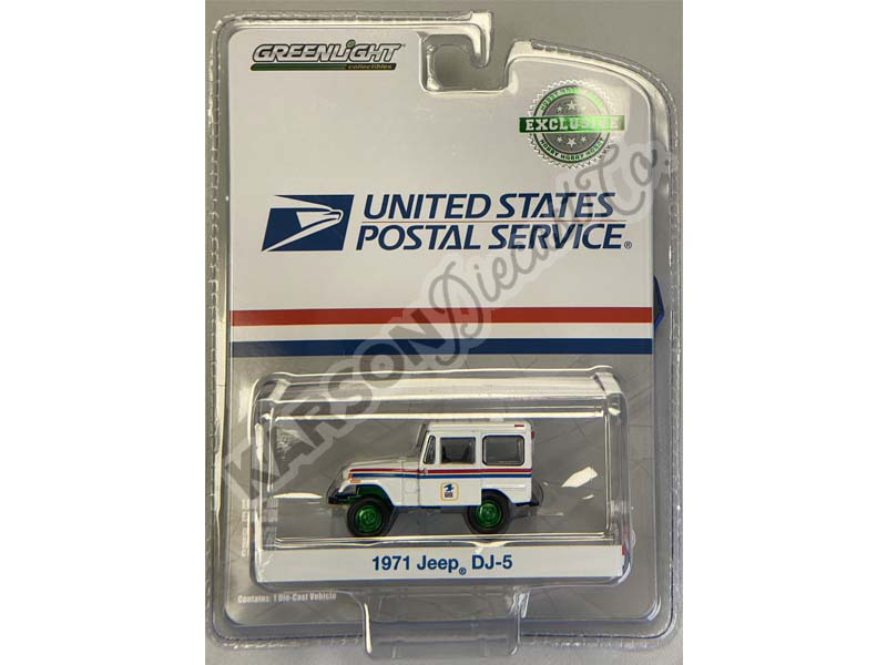 CHASE 1971 Jeep DJ-5 - United States Postal Service USPS (Hobby Exclusive) 1:64 Diecast Model - Greenlight 29997
