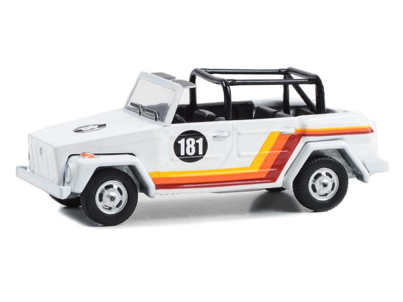 1974 Volkswagen Thing (Type 181) - White w/ Stripes (All-Terrain) Series 15 Diecast 1:64 Scale Model - Greenlight 35270C