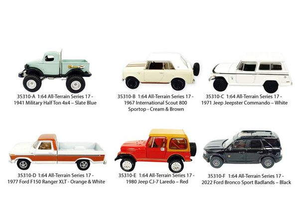 All-Terrain Series 17) SET OF 6 Diecast 1:64 Scale Models