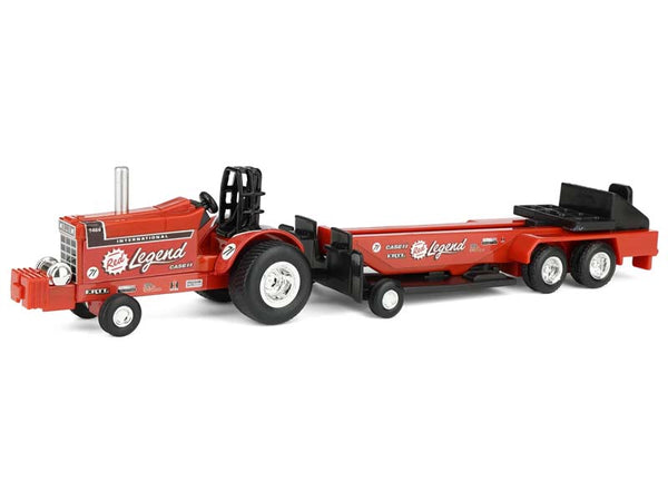 International Harvester (Red Legend) Pulling Tractor w/ Sled 1:64