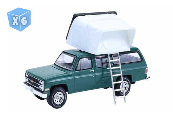 6 PACK 1990 Chevrolet Suburban - Green w/ Modern Rooftop Camper