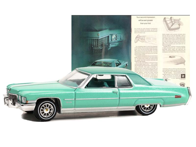 1971 Cadillac Coupe DeVille - Your Second Impression Will Be.. (Vintage Ad Cars) Series 9 Diecast 1:64 Scale Model - Greenlight 39130D