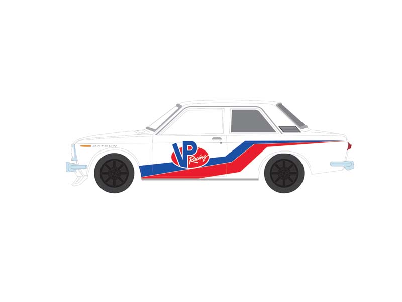 PRE-ORDER 1968 Datsun 510 Widebody Coupe - VP Racing Fuels (Running on Empty Series 17) Diecast 1:64 Scale Model - Greenlight 41170C