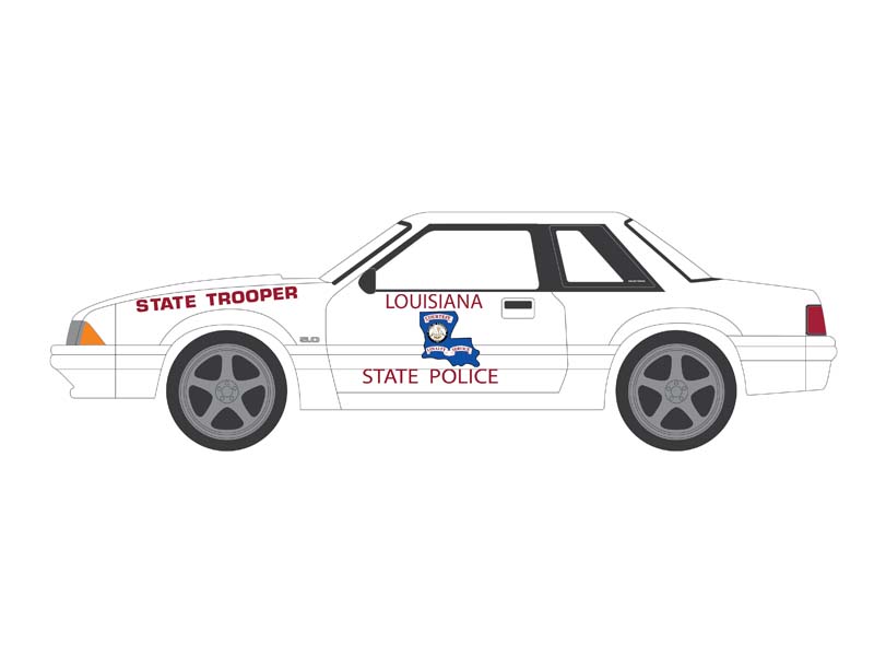 1993 Ford Mustang SSP - Louisiana State Police State Trooper (Hot Pursuit Series 45) Diecast 1:64 Scale Model - Greenlight 43030C