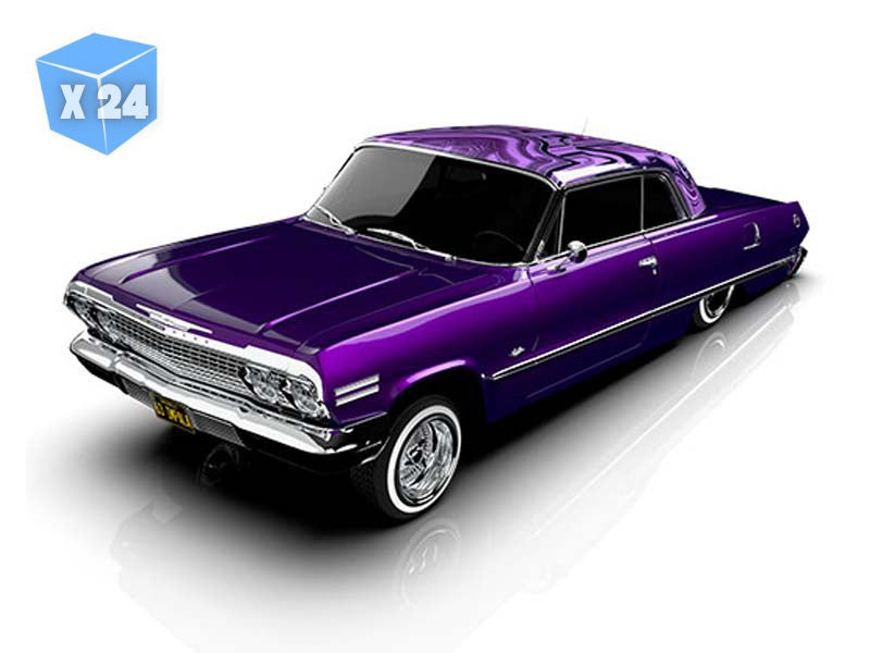PRE-ORDER - 24 PACK 1963 Chevrolet Impala SS w/ Mini Metal License