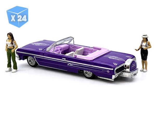 24 PACK 1964 Chevrolet Impala SS Convertible Lowriders w/ 2 Ladies