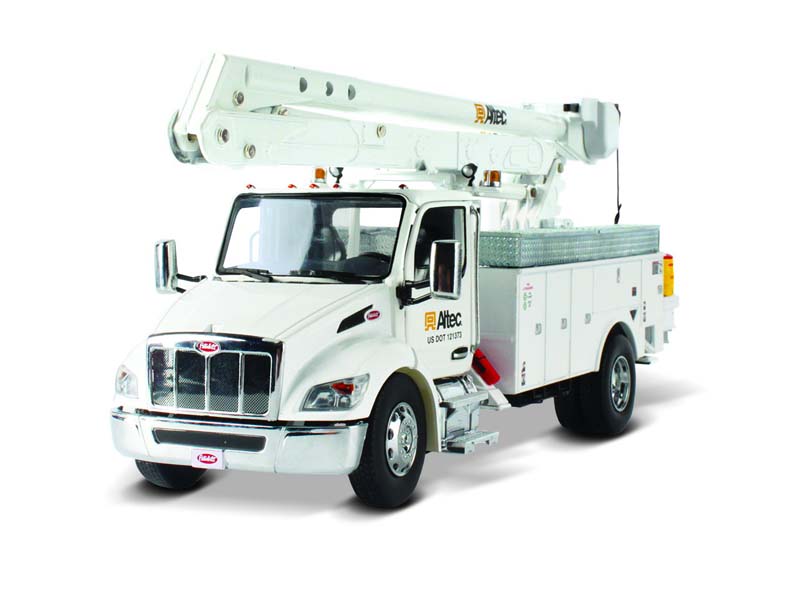 Peterbilt Model 536 w/ Altec AA55 Aerial Service Truck White cab & White Body (Transport Series) 1:32 Scale Model - Diecast Masters 71105