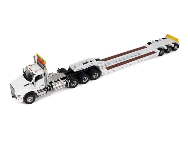 Kenworth T880 SBFA w/ White Trail King TK120 HDG Lowboy Trailer