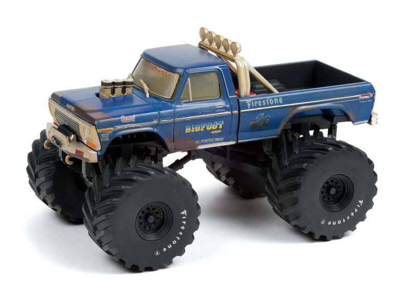 PRE-ORDER Bigfoot #1 - 1974 Ford F-250 Monster Truck w/ 66-Inch Tires Dirty Version (Kings of Crunch) Diecast 1:43 Scale Model - Greenlight 88041