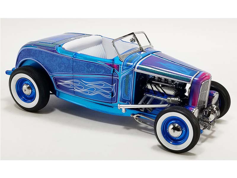 1932 Ford Hot Rod Roadster Blue Flame (Limited 1 of 468) Diecast 1:18 Scale Model - ACME A1805024