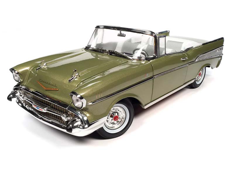1957 Chevrolet Bel Air Convertible – Laurel Green Diecast 1:18 Scale Model - Auto World AW306