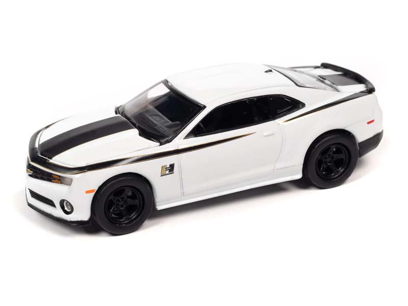 2010 Chevrolet Camaro Hurst Edition Summit White w/ Black Graphics (Modern Muscle) Diecast 1:64 Scale Model - Auto World AW64382A