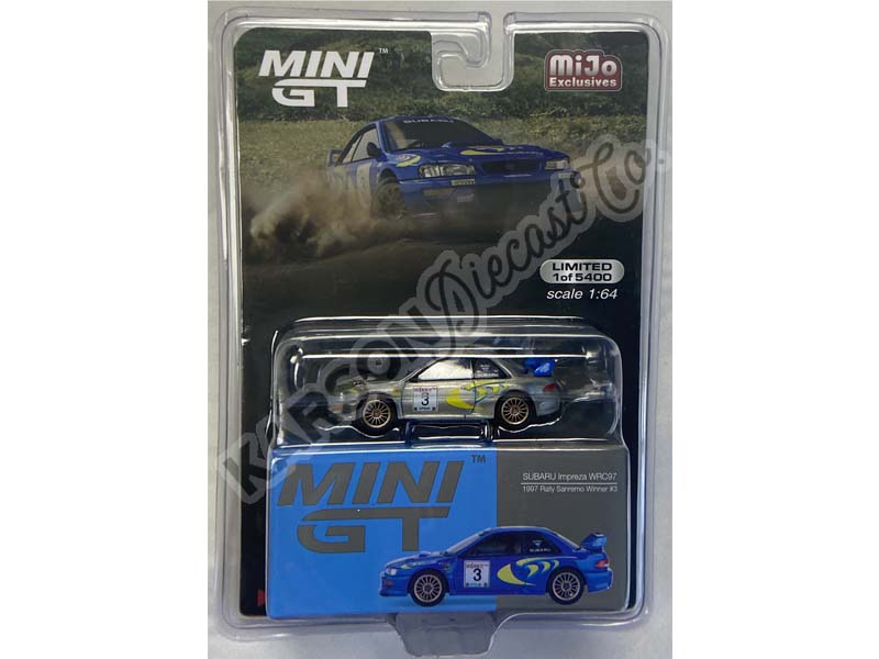 CHASE Subaru Impreza WRC97 1997 Rally Sanremo Winner #3 (Mini GT) Diecast 1:64 Scale Model - TSM MGT00512