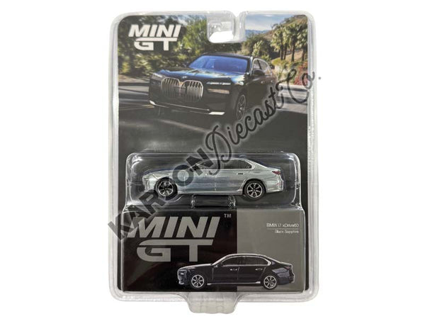 MINI-GT 1/ 64  i7 eDrive50カスタム品 CHASE BMW i7 eDrive50 Black Sapphire (Mini GT) Diecast 1:64 Scale