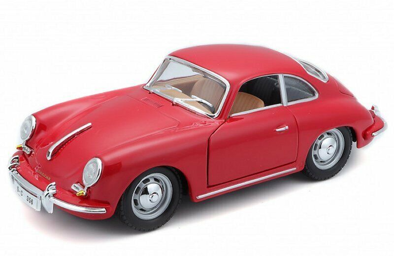 1961 Porsche 356 B Coupe - Red Diecast 1:24 Scale Model - Bburago 22079RD