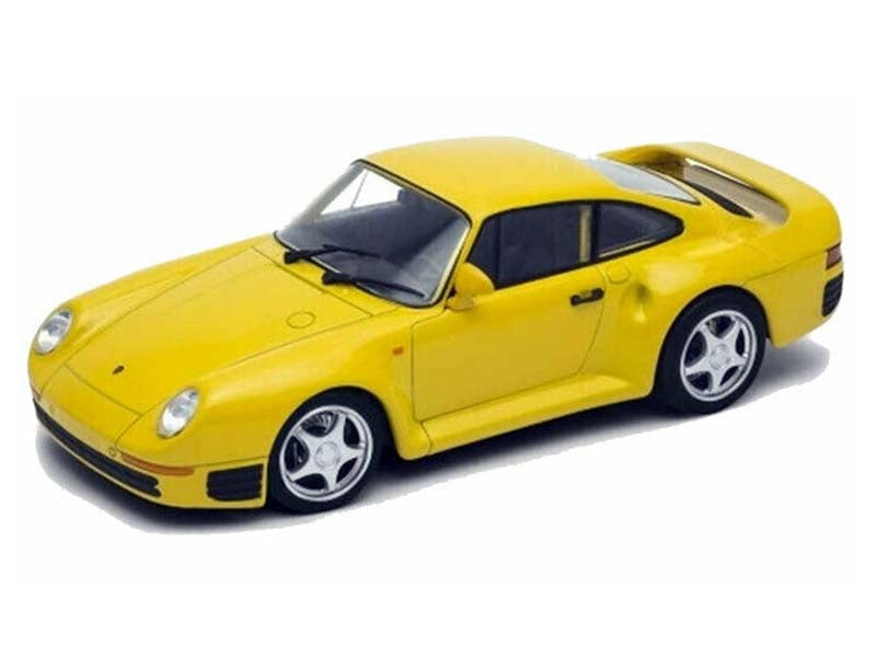 Porsche 959 Yellow w/ Silver Wheels (NEX) Diecast 1:24 Scale Model Car - Welly 24076YL