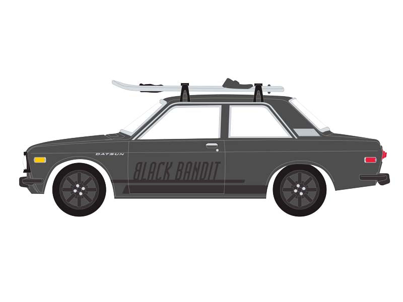 1971 Datsun 510 w/ Ski Roof Rack (Black Bandit) Series 27 Diecast 1:64 Scale Model - Greenlight 28110D