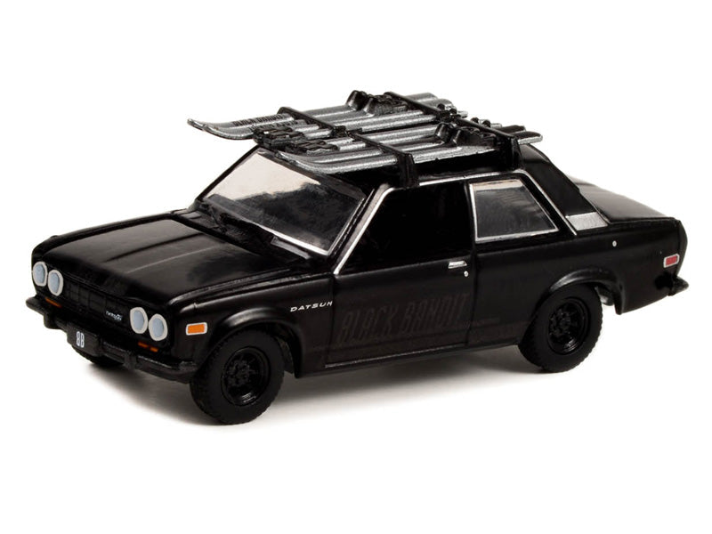 1971 Datsun 510 w/ Ski Roof Rack (Black Bandit) Series 27 Diecast 1:64 Scale Model - Greenlight 28110D