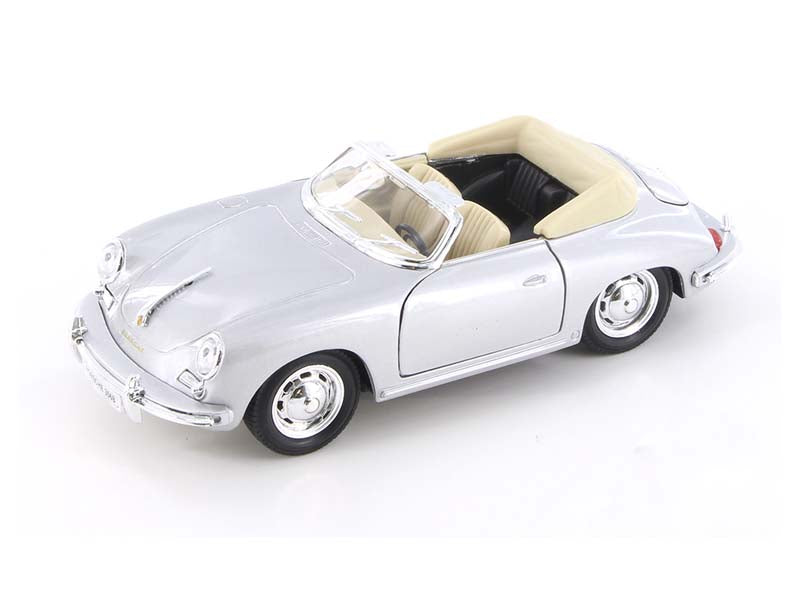 Porsche 356B Roadster Silver (NEX) Diecast 1:24 Scale Model Car - Welly 29390SIL