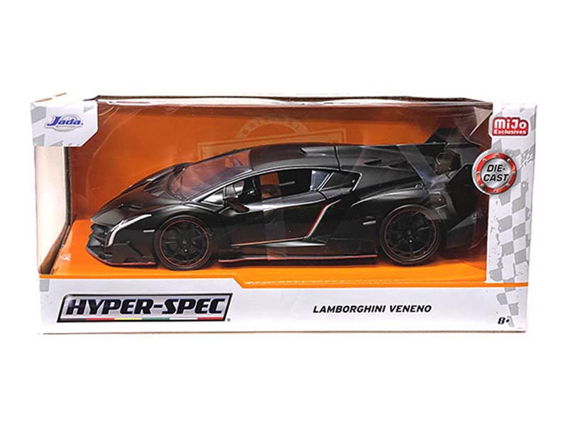 Lamborghini Veneno - Matte Black (Hyper-Spec) Diecast 1:24 Scale Model - Jada 33615MJ