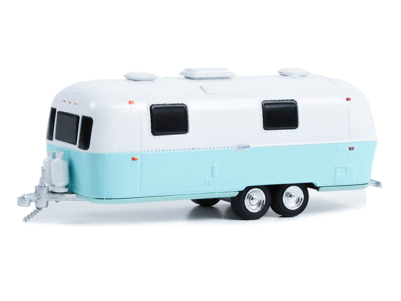 1971 Airstream Double-Axle Land Yacht Safari - Custom White and Seafoam (Hitched Homes) Series 13 Diecast 1:64 Scale Model - Greenlight 34130D