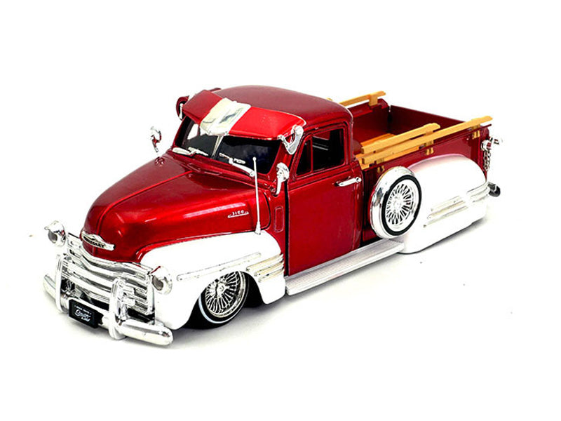 1951 Chevrolet Pickup Lowrider Two-Tone Red / White - Street Low (MiJo Exclusives) Diecast 1:24 Model - Jada 34292