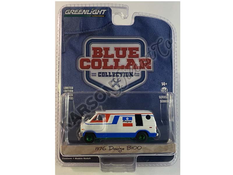 CHASE 1976 Dodge B-100 Mopar (Blue Collar) Series 9 Diecast 1:64 Scale Model - Greenlight 35200C