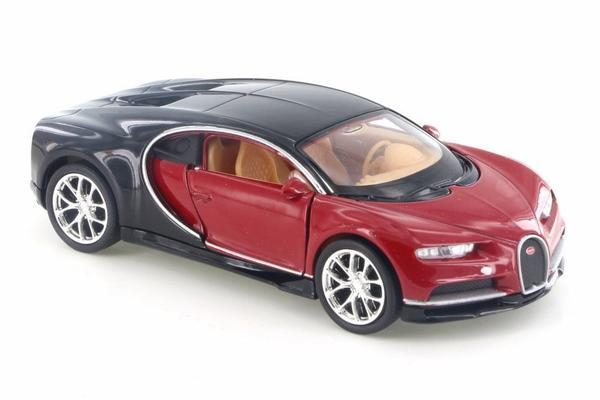 Bugatti Chiron Red 4.5" Diecast Model Pullback - Welly - 43738