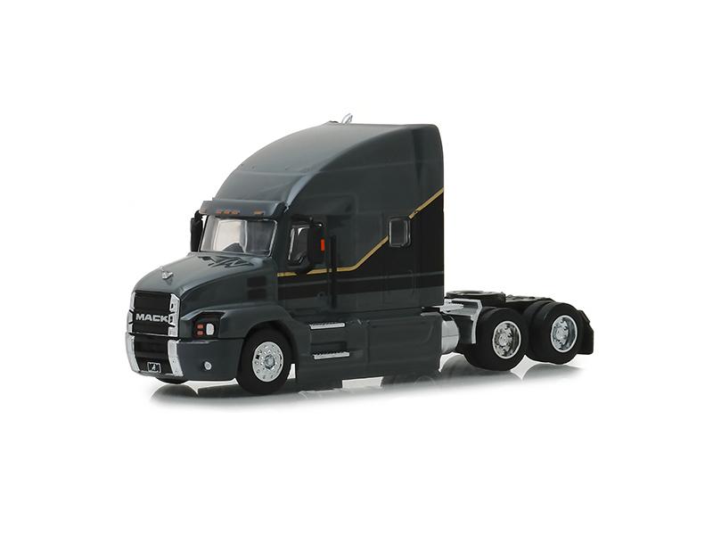 CHASE 2019 Mack Anthem Highway Long Haul Truck Cab Gray w/ Black and Gold Stripes "S.D. Trucks" Series 6 Diecast 1:64 Models - Greenlight 45060A