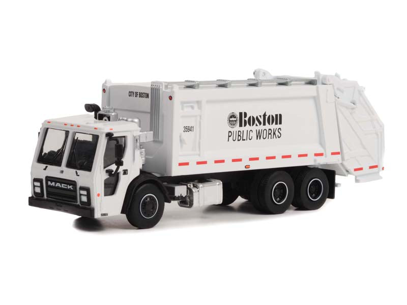 2020 Mack LR Rear Loader Refuse Truck - Boston Public Works Massachusetts (S.D. Trucks) Series 16 Diecast 1:64 Scale Model - Greenlight 45160C