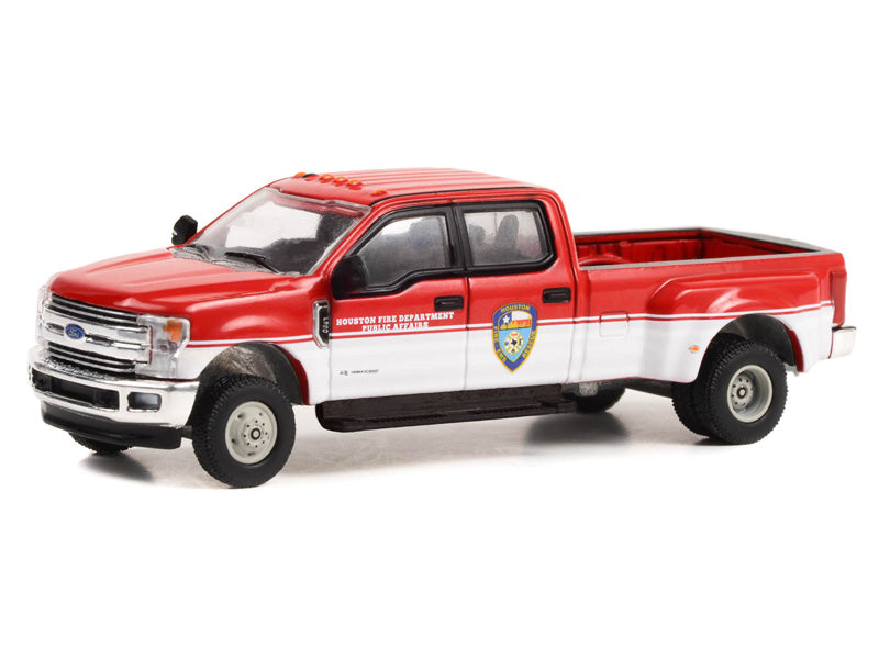 48 COUNT CASE 2019 Ford F-350 Dually - Houston Fire Department Public Affairs Texas (Dually Drivers) Series 11 Diecast 1:64 Scale Model - Greenlight 46110D