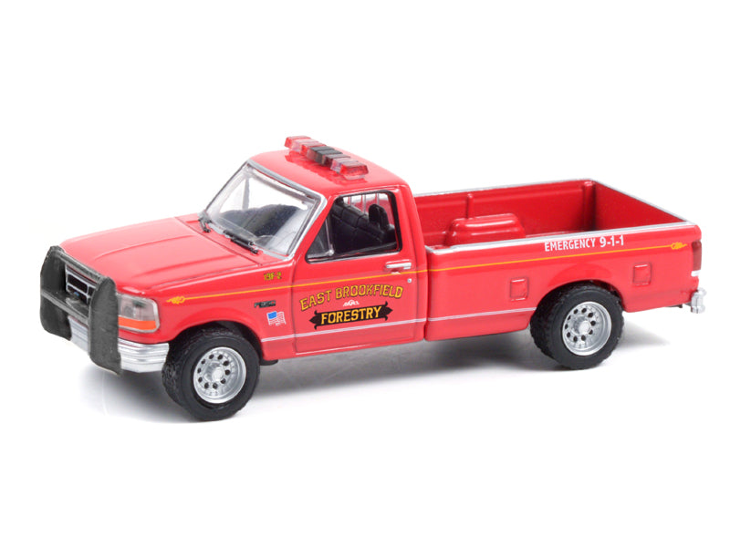 1992 Ford F-350 - East Brookfield Massachusetts Forestry (Fire & Rescue) Series 1 Diecast 1:64 Scale Model - Greenlight 67010B