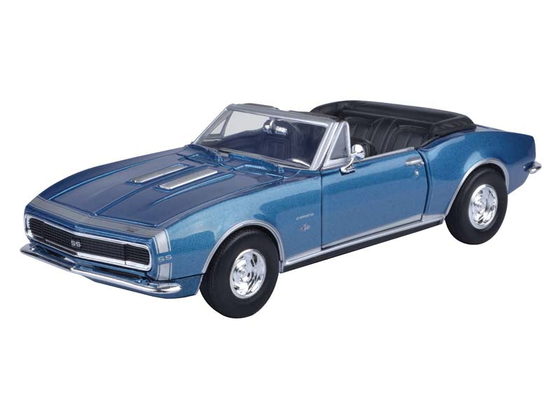 1967 Chevrolet Camaro SS Convertible Blue Diecast 1:24 Scale Model Car - Motormax 73301BL