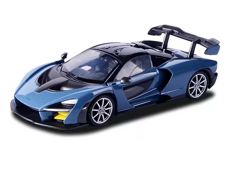 McLaren Senna - Gray Blue Metallic and Black (Timeless Legends) Diecast 1:24 Scale Model - Motormax 79355BL