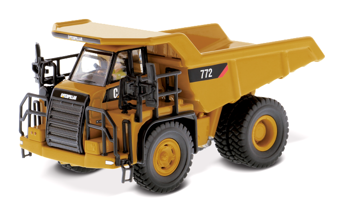 CAT Caterpillar 772 Off-Highway Dump Truck w/ Operator (High Line Series) 1:87 HO Scale Model - Diecast Masters 85261
