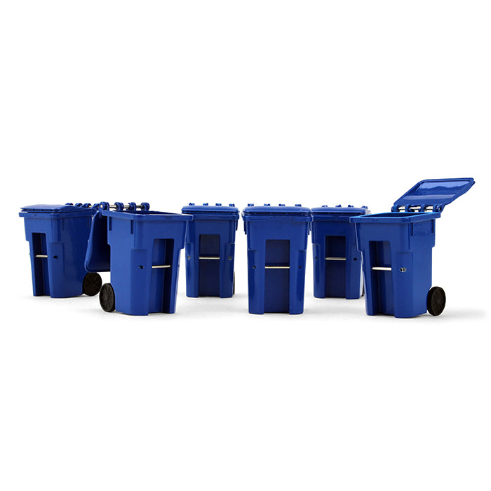 Blue Trash Carts Set of 6 Cans 1:34 Scale Model Accessories - First Gear 90-0518