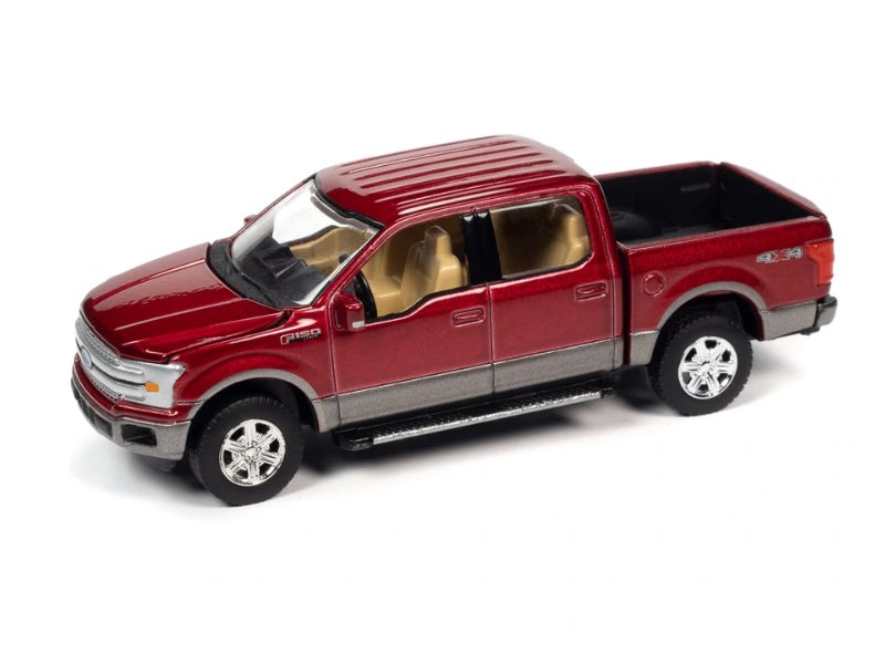 2019 Ford F-150 Lariat 4x4 Pickup Truck - Ruby Red Metallic (Muscle Trucks) Limited Edition Diecast 1:64 Scale Model - Autoworld 64322A