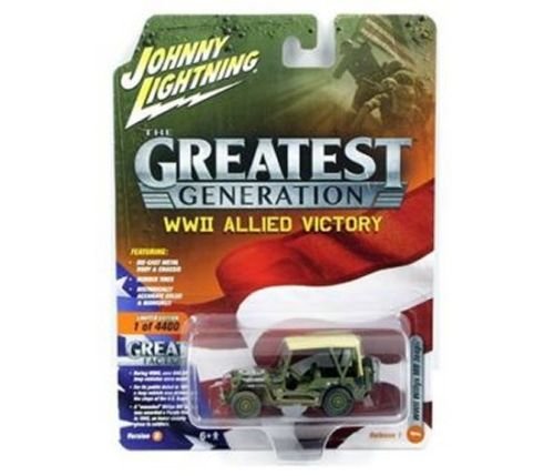 WWII Willys MB Jeep With Soft Top 1:64 Diecast Model - Johnny Lightning JLCP7065