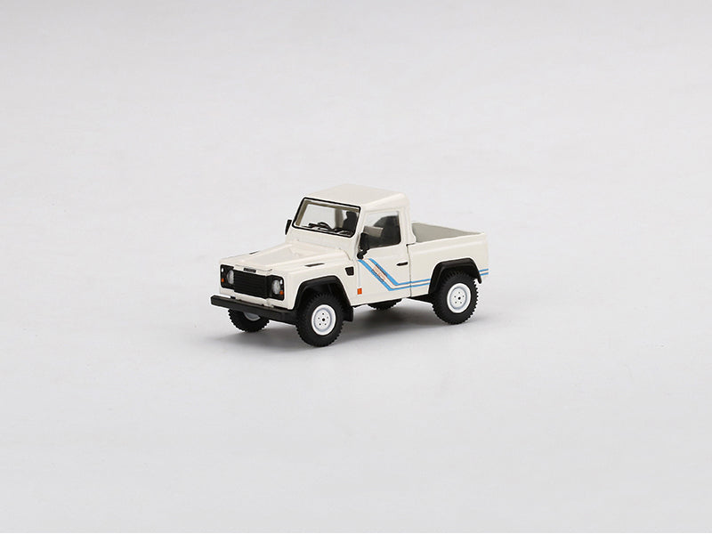 Land Rover Defender 90 Pickup - White Limited Edition (Mini GT) Diecast 1:64 Scale Model - True Scale Miniatures MGT00338