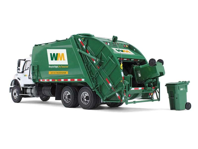 Freightliner M2 w/ McNeilus Rear Load Refuse Truck w/ Trash Carts - Diecast 1:34 Scale Model - First Gear 10-3287D