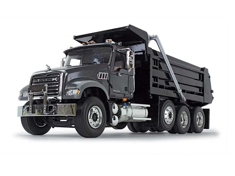 Mack Granite MP Dump Truck Stormy Grey Metallic/Black Diecast 1:34 Scale Model - First Gear 10-4210