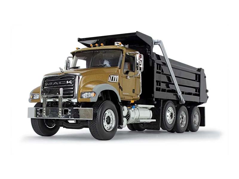 Mack Granite MP Dump Truck Gold/Black Diecast 1:34 Scale Model - First Gear 10-4244