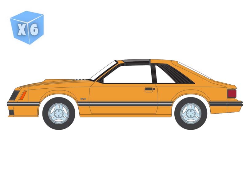 PRE-ORDER - 6 PACK 1982 Ford Fox Mustang – Medium Vanilla (The Mustang Stampede Series 2) Diecast 1:64 Scale Model - Greenlight 125402C