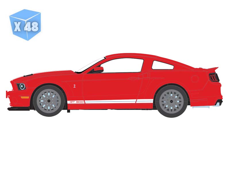 PRE-ORDER - 48 PACK 2013 Ford Mustang Shelby GT-500 – Race Red (The Mustang Stampede Series 2) Diecast 1:64 Scale Model - Greenlight 125402E