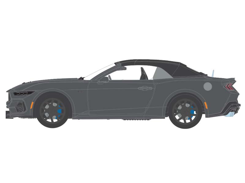 PRE-ORDER 2024 Ford Mustang GT 5.0 Convertible – Dark Matter Gray (The Mustang Stampede Series 2) Diecast 1:64 Scale Model - Greenlight 125402F